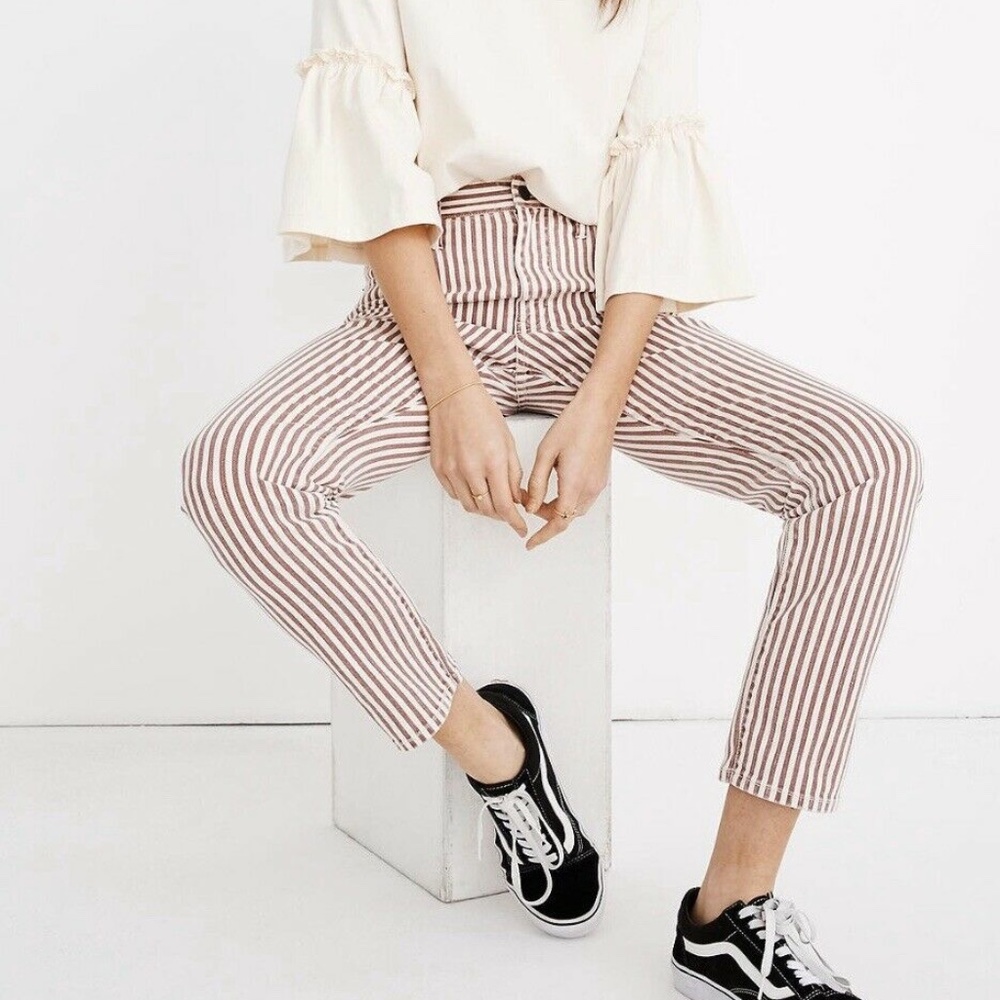 Madewell The High-Rise Slim Boyjean Luca Stripe 26